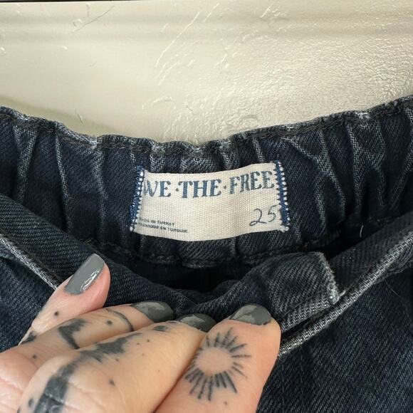 Free People We The Free Black Wash Marx Cargo Baggy Laid Back Pants Jeans - Picture 5 of 13